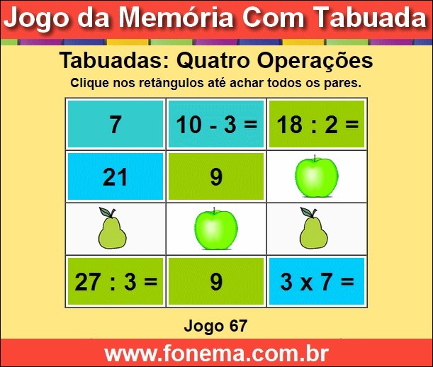 Jogo da Memória das 4 Operações